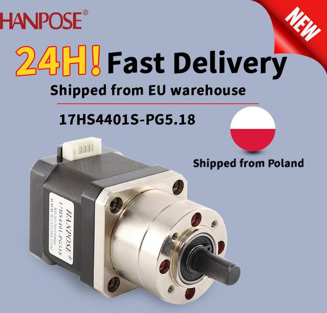 HANPOSE Nema17 Schrittmotor mit Planetengetriebe OSM 17HS4401S-PG5.18 für 3D-Drucker FDM - Bild 1