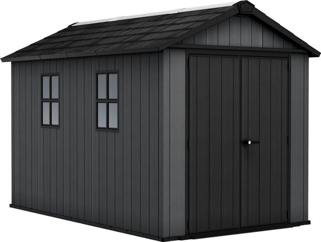 Keter Gartenhaus Newton 7511 aus Kunststoff mit Satteldach in Grau, B/T/H: 350 x 230 x 246 cm - Bild 1