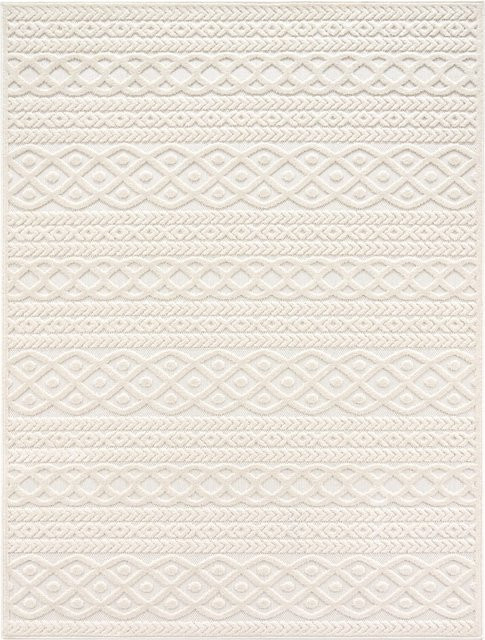 In- & Outdoor-Teppich Cotara in Creme/Beige mit geometrischem Hoch-Tief-Effekt, B/T: 60 x 100 cm - Bild 1