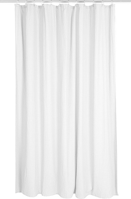LIVARNO Premium Seersucker Duschvorhang aus Polyester, weiß, B: 180 cm, H: 200 cm - Bild 1