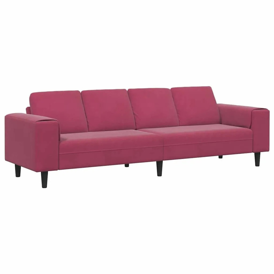 vidaXL Wohnzimmer Couch modern in Weinrot, B/T/H: 250 x 77 x 76 cm - Bild 2