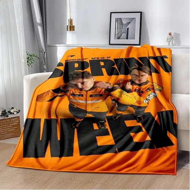 BestDream001 Lando Norris F1 Rennfahrer Plüschdecke aus Polyester, Orange, B/T: 100 x 150 cm - Bild 1