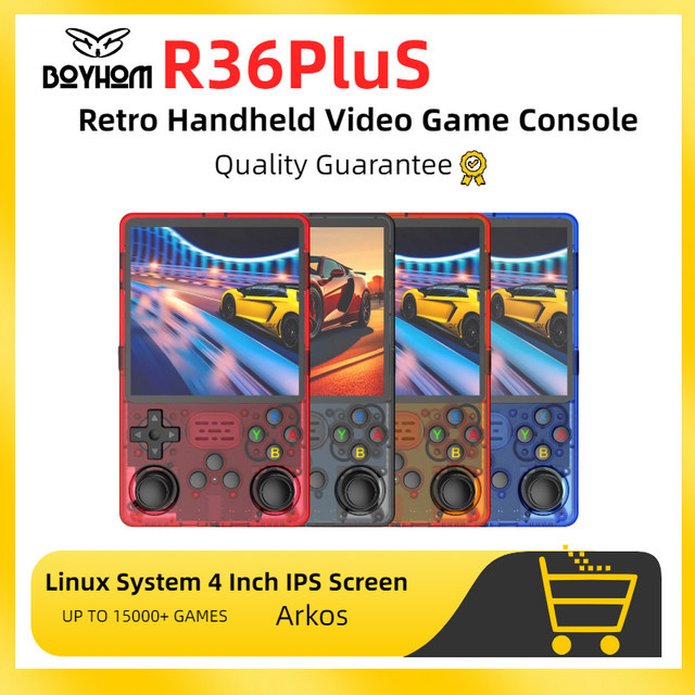 BOYHOM R36PLUS Retro-Handheld-Spielekonsole mit 4-Zoll-IPS-Bildschirm und WiFi in Purple - Bild 1