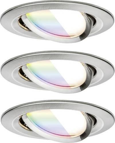 Paulmann LED-Einbauleuchte 92434 in Eisen gebürstet, dimmbar mit RGBW-Funktion und ZigBee-Steuerung, Silber - Bild 1