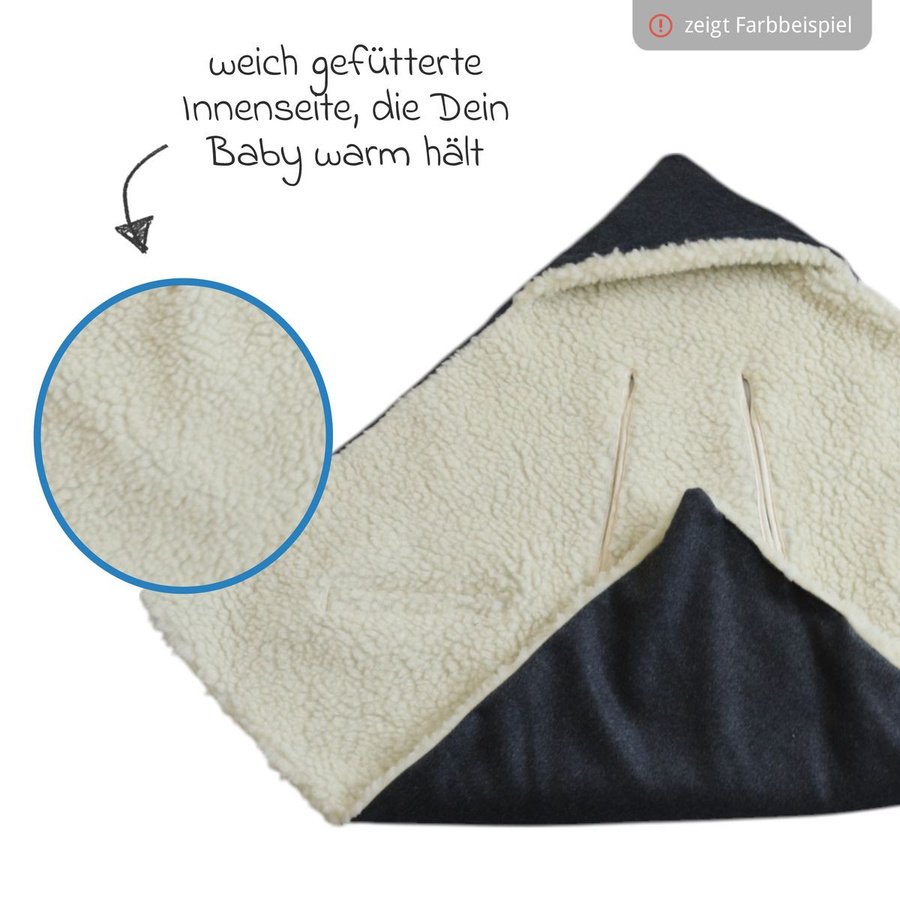 Kaiser Loden-Einschlagdecke Zottel für Babyschalen und Babywannen aus Wolle in Green - Bild 4