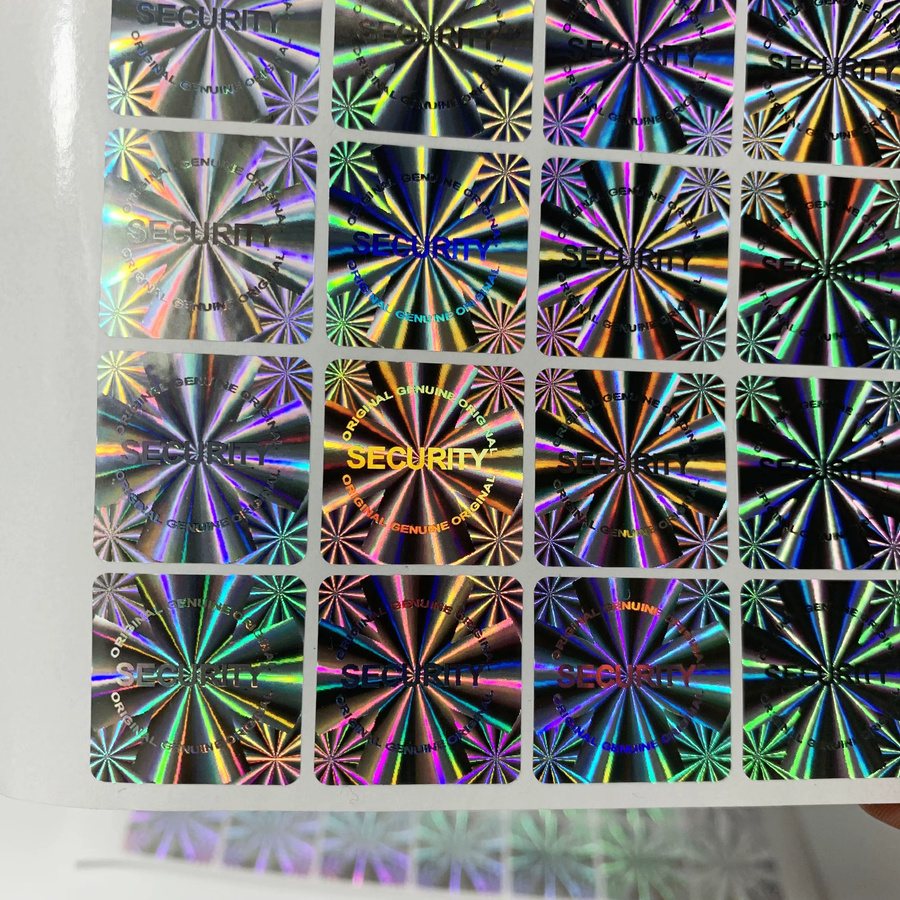Quadratische Hologramm-Aufkleber als manipulationssichere Sicherheitssiegel in Gold, B/B: 2 x 2 cm - Bild 4