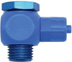 Riegler Winkel-Verschraubung drehbar G 1/8 für Schlauch 6/4 aus POM in Blau - Bild 1