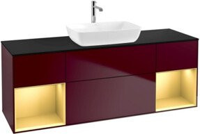 V&B Waschtischunterschrank Finion in Platinblau glänzend, B/T/H: 160 x 50,1 x 50,1 cm - Bild 1