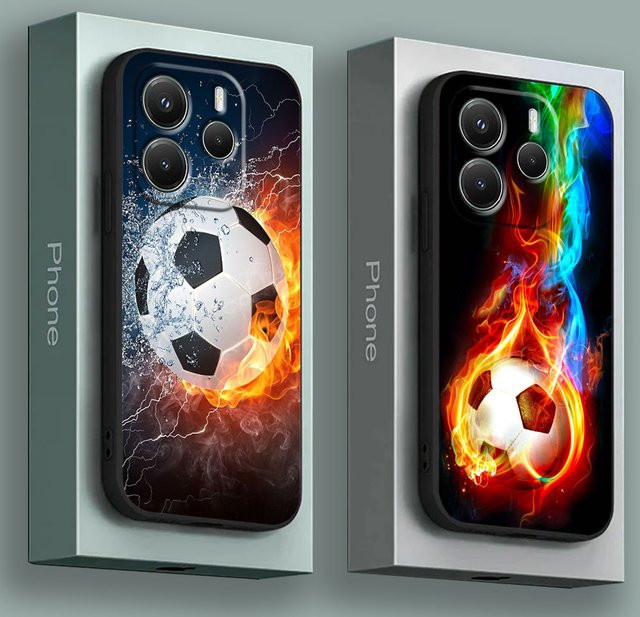 Feuer-Fußball Handyhülle für Xiaomi Redmi Note und Redmi Serie, weiche Schutzhülle, Multicolour - Bild 1