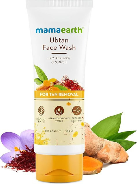 Mamaearth Ubtan Gesichtswaschgel, Kurkuma Safran, 100 ml, Alle Hauttypen - Bild 1