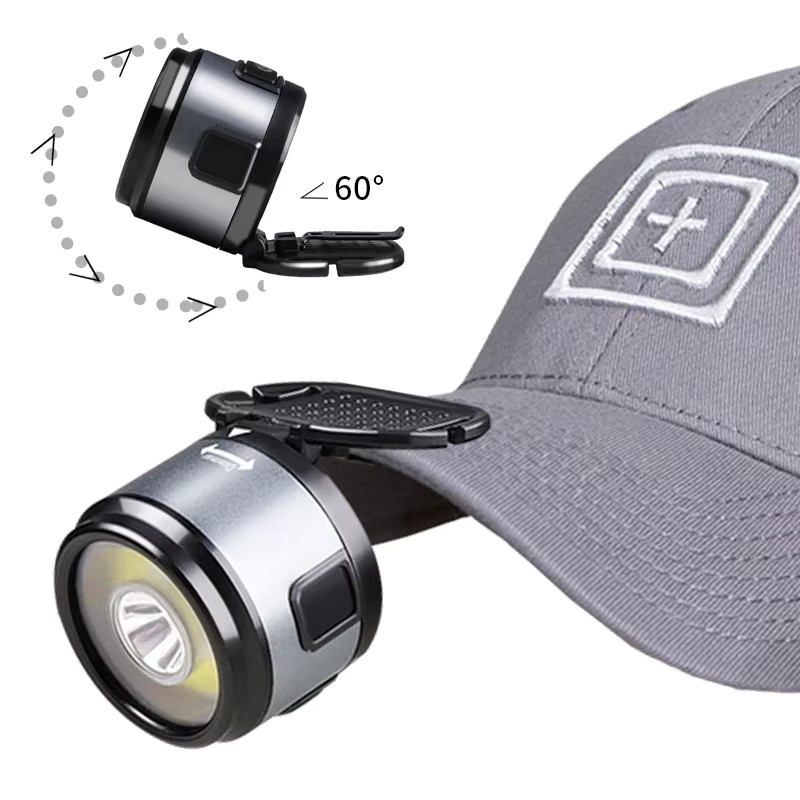 JIASHUAIXIN LED Stirnlampe mit Kappenclip, wiederaufladbar, Schwarz - Bild 5