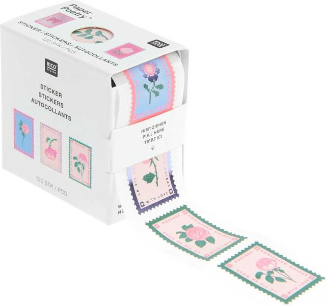 Rico Design Paper Poetry Mini-Sticker La Vie en Rose Briefmarken - Bild 1