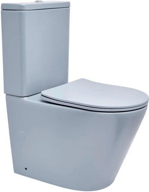 Swiss Aqua Technologies Stand-Kombi-WC Infinitio spülrandlos mit SoftClose WC-Sitz in Blau Matt - Bild 1