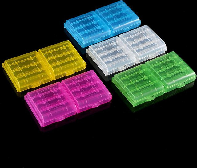 DIYelecs Multifunktionaler Aufbewahrungsbox Batteriehalter aus transparentem Hartplastik für AA und AAA Batterien in Blau - Bild 1
