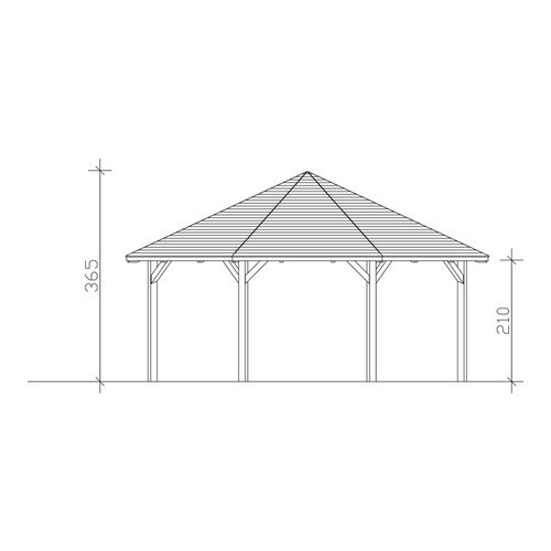 SKANHOLZ Pavillon Nice 4 aus Leimholz in Natur/Beige B/T: 630 x 630 cm - Bild 2