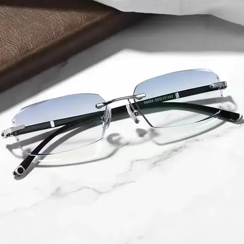 MDOD Korrektionsbrille, Herren, randlos, rechteckig, Metall, transparent - Bild 3
