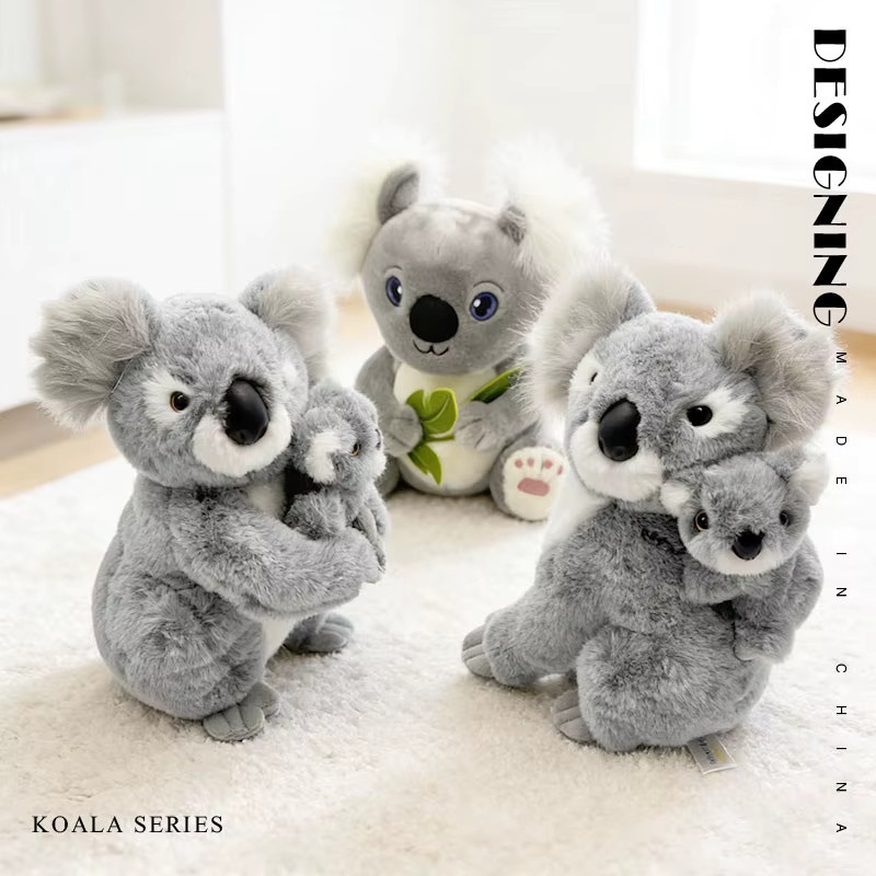MIAOOWA Mutter-Kind-Koala-Tier-Plüschpuppe, 27 cm, Grau, Bunt / Mehrfarbig - Bild 2