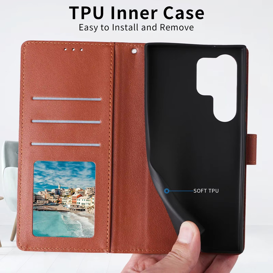 Leder-Schutzhülle Wallet Funda für Samsung Galaxy S23 S24 S25 Ultra Plus Edge A06 A16 A26 A36 A56 A05S A15 A25 A35 A55 5G in Schwarz oder Braun - Bild 4