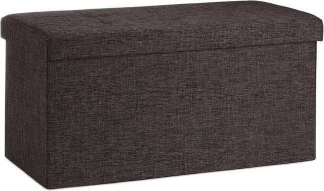 Relaxdays Sitzbank aus Leinen in Braun, faltbar, B/T/H: 76 x 38 x 38 cm - Bild 1