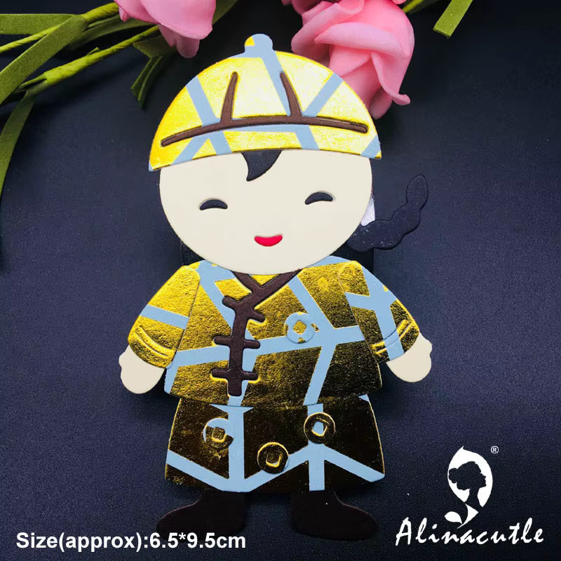 Alinacutle Metallstanzer für Sammelalben und Bastelarbeiten mit Motiv Chinesische Puppe Mädchen und Junge in Mehrfarbig - Bild 3