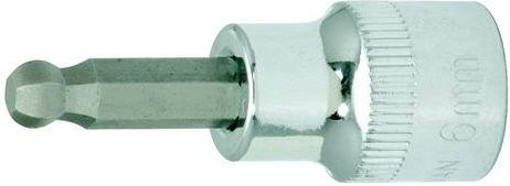 KS Tools CHROMEplus Bit-Stecknuss Innensechskant mit Kugelkopf, 3/8 Zoll, 7 mm, Silber - Bild 1