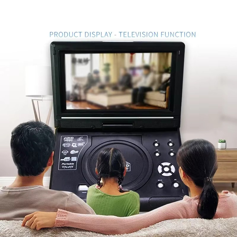 Luxuglow Tragbarer LCD-Bildschirm mit 9,8 Zoll Breitbild und 270 Grad Drehbarkeit in Schwarz für DVD-Player, VCD und MP3 - Bild 4