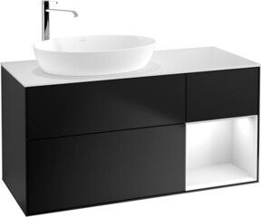 V&B Waschtischunterschrank Finion mit Wandbeleuchtung, Farbe Weiß lackiert, Breite: 120 cm, Höhe: 60,3 cm, Tiefe: 50,1 cm - Bild 1