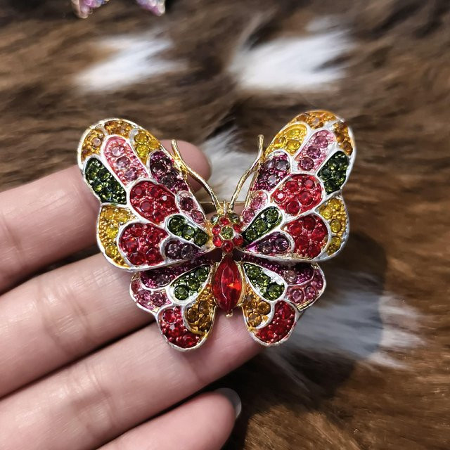 YIRAN Brosche, Schmetterling, Kristall, Emaille, Damen - Bild 1