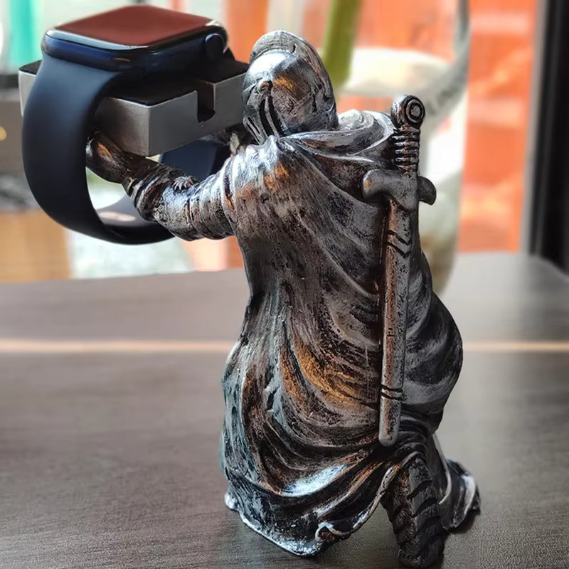 CAOWTAN Apple Watch Stand, Krieger Figur, Schwarz, Unisex - Bild 3