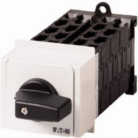 Eaton Stufenschalter T0, 20 A, Verteilereinbau, 8 Baueinheiten, 16 Kontakte, 45 Grad, rastend, ohne 0-Stellung, 1-4, A, IP30, Schwarz/Weiß - Bild 1