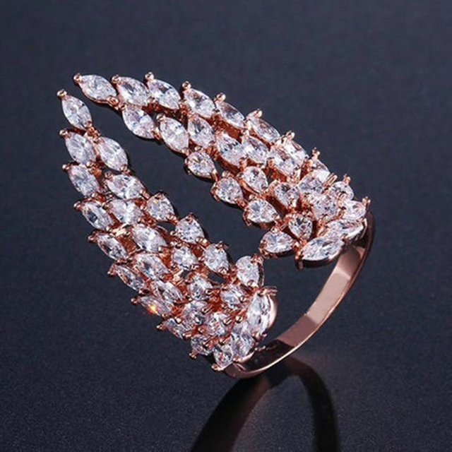 Huitan Bling Flügelfederringe, Damen, verstellbar, weiß - Bild 1