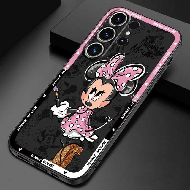 Disney Mickey Minnie Maus Handyhülle Schwarz für Samsung Galaxy S24 Ultra S23 Ultra S22 Plus S21 5G S21 FE S20 - Bild 1
