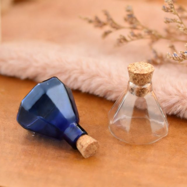 SNASAN Halsketten-Charm, 2x Facettierter Edelstein-Glasflaschenanhänger, Kristall - Bild 1