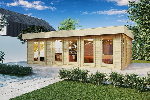 Gartenhaus Snooker XL 1 in der Farbe Anthrazit mit einer Fläche von 43 m² und den Maßen B: 8 m x T: 6 m - Bild 1
