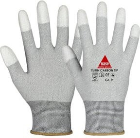 Hase Turin Carbon Tip Esd Montagehandschuh aus Nylon- und Carbonfeinstrick in Grau, Größe 6 - Bild 1