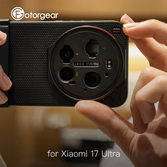 Fotorgear Zoom-Ring Handyhülle für Xiaomi 17 Ultra in Schwarz mit einstellbarem Fokus, unterstützt 67-mm-Filter und 17-mm-Objektiv - Bild 1