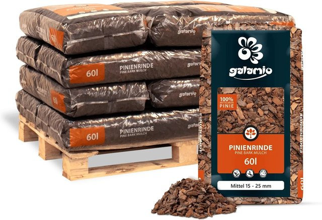 Galamio Rindenmulch Pinie in Braun, 720 l (12 x 60 l) - Bild 1