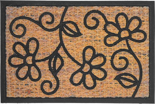 Relaxdays Fußmatte aus Kokosfaser und Gummi, rutschfest und wetterfest, Schwarz, B/T/H: 60 x 40 x 1,5 cm - Bild 1