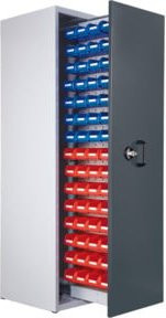 Kappes Zugwagenschrank RasterPlan Mod. 2 7035/7016 mit 1 bestücktem Auszug, abschließbar, Grau/Blau, B: 60,0 cm, H: 200,0 cm, T: 200,0 cm - Bild 1