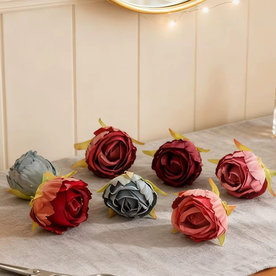 Künstliche Rosenköpfe aus Seide in Pink für Hochzeitsdekoration und DIY-Geschenke - Bild 2