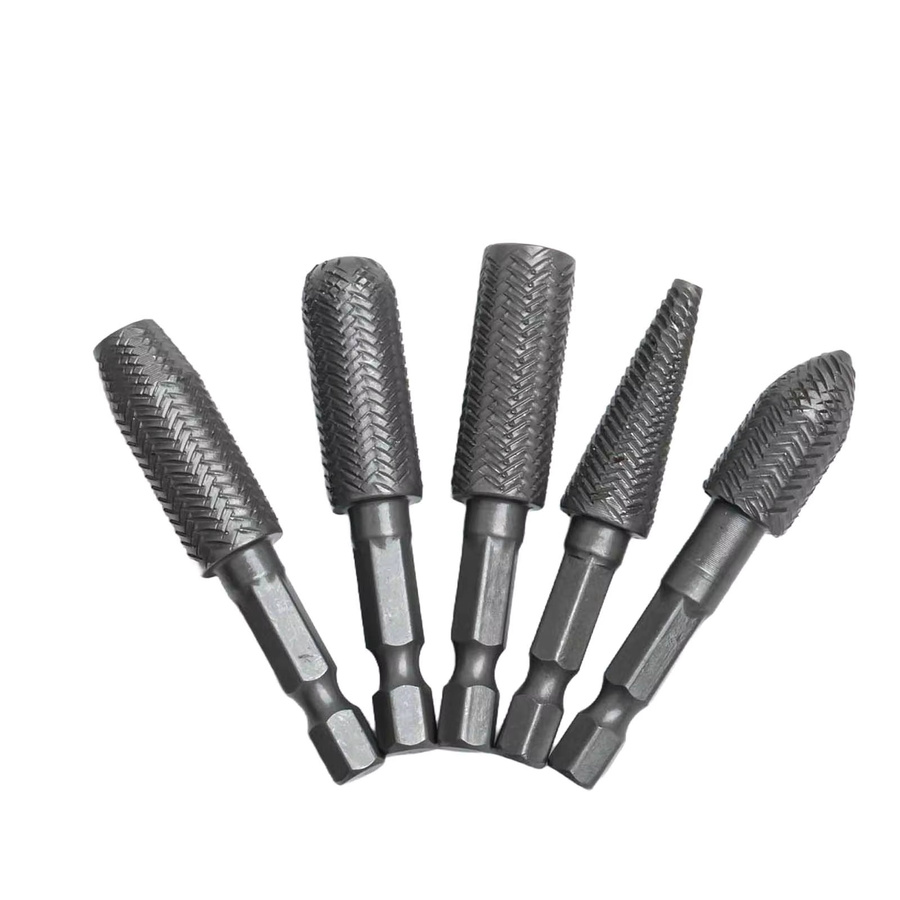 5-teiliges DAZZLEEX Rotary-Raspel-Feilen-Set aus Edelstahl mit 1/4 Zoll Sechskantschaft zum Gravieren, Schleifen und Rillen - Bild 3