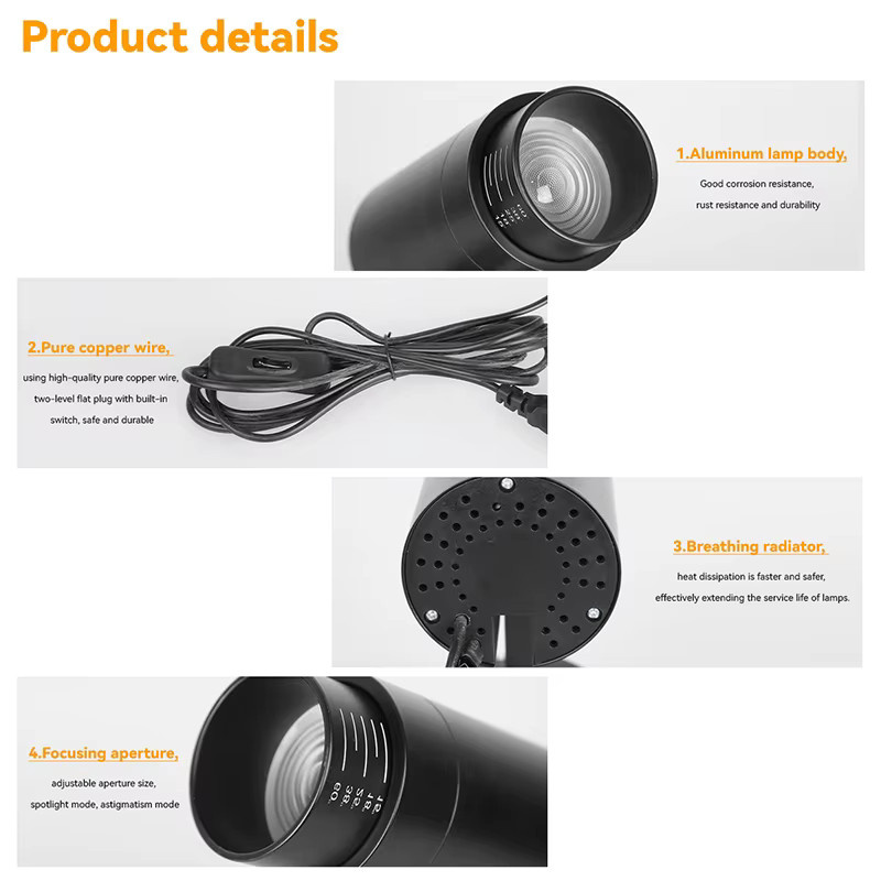CHENBEN RGB LED-Strahler in Schwarz, dimmbar, Mehrfarbig für Party, Hochzeit und Festivals, B/T/H: 25,0 x 24,0 x 24,0 cm - Bild 3