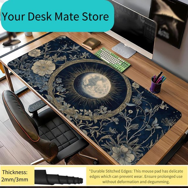 KINFOLK Fashion & Style Großes erweiterbares Mauspad mit genähten Kanten, rutschfest und wasserdicht, Schreibtischunterlage für Gaming und Büro - Bild 1