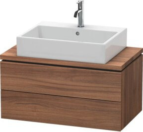 Duravit Waschtischunterschrank Compact L-Cube in Nussbaum Natur mit 2 Schubladen, B/T: 82 x 47,7 cm - Bild 1