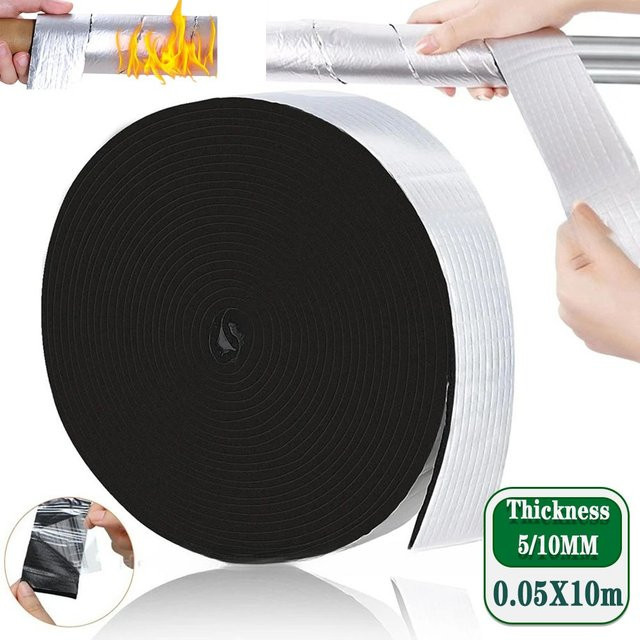 Professionelles HVAC-Rohr-Isolierband Winterschaum mit Aluminiumfolie in Silber, 5/10 mm, wasserdicht und feuerfest für Außenbereiche - Bild 1
