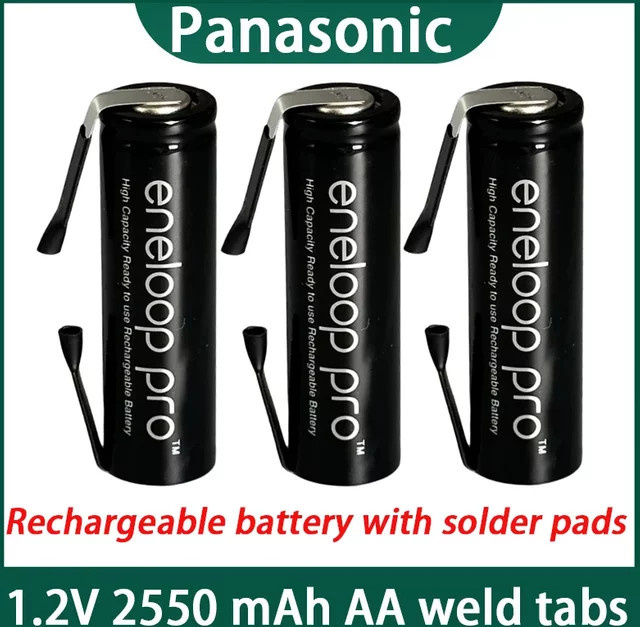 Panasonic AA NiMH Akku 1,2 V 2550 mAh in Green Shell für Philips Elektrorasierer und Zahnbürsten mit Schweißanschluss - Bild 1