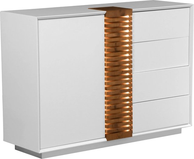 Premium Living Sideboard Giovanni in Weiß und Eiche mit integrierter Beleuchtung - Bild 1