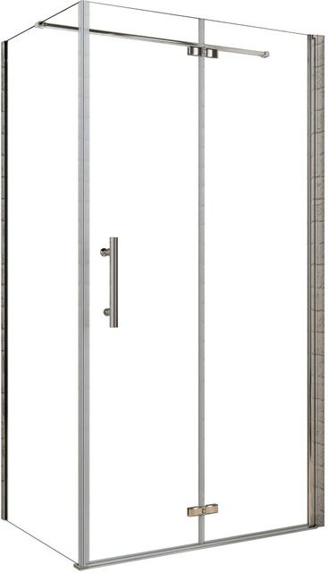 AICA Duschkabine Ecklösung mit Falttür und Seitenwand, Klares ESG Glas 6mm, Silber, B: 76 cm, H: 195 cm, B: 80 cm, H: 195 cm - Bild 1