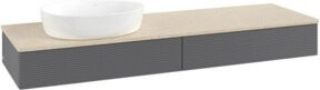 V&B Waschtischunterschrank Antao mit Frontstruktur in Anthrazit, B/T: 160 x 50 cm - Bild 1