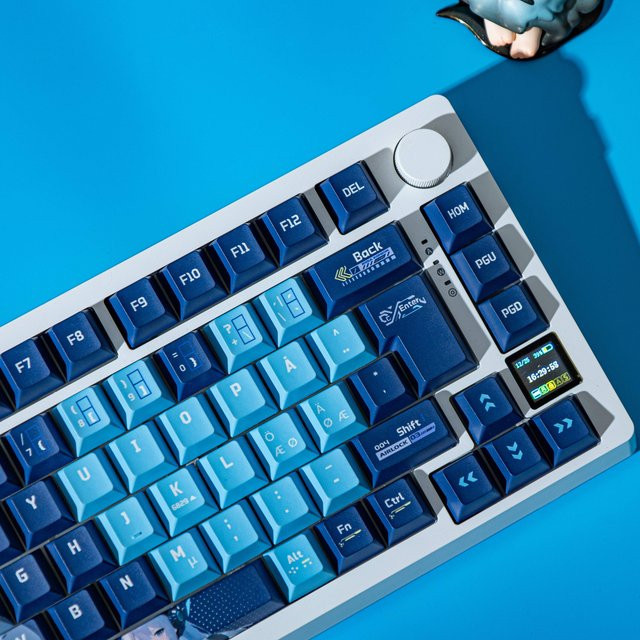 MATHEW PBT Tastenkappen im Kirschprofil für mechanische MX-Tastaturen mit Cartoon Anime Design in den Layouts AZERTY, Italienisch, Spanisch und Nordic sowie QWERTZ ISO-Layout - Bild 1